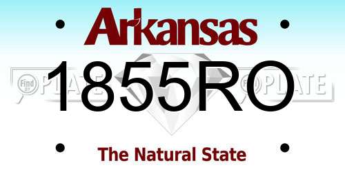 1855RO Arkansas License Plate