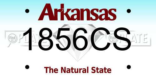 1856CS Arkansas License Plate