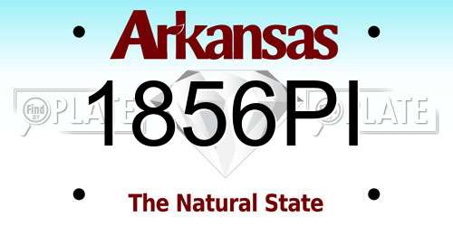 1856PI Arkansas License Plate