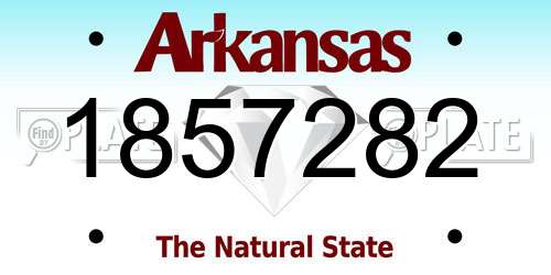 1857282 Arkansas License Plate