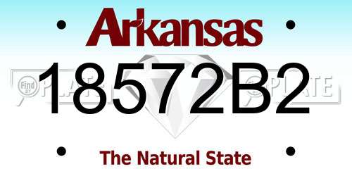 18572B2 Arkansas License Plate