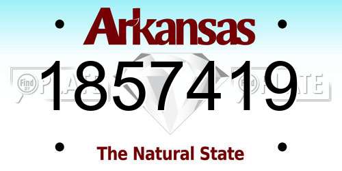 1857419 Arkansas License Plate