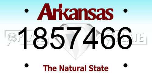 1857466 Arkansas License Plate