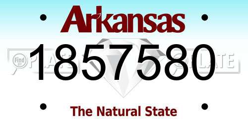 1857580 Arkansas License Plate