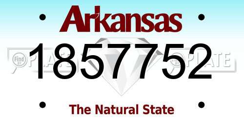 1857752 Arkansas License Plate