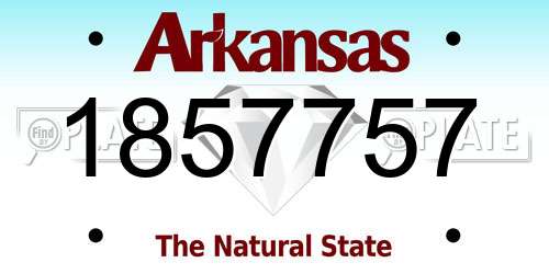1857757 Arkansas License Plate