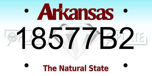 18577B2 Arkansas License Plate