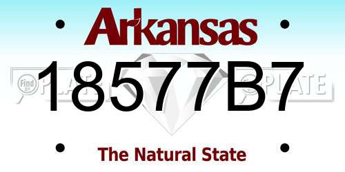 18577B7 Arkansas License Plate