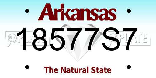 18577S7 Arkansas License Plate