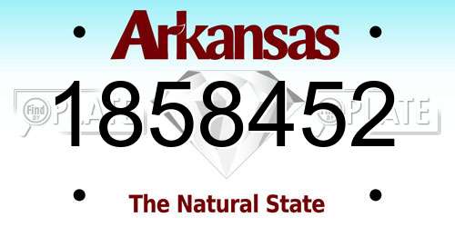 1858452 Arkansas License Plate
