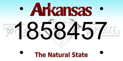 1858457 Arkansas License Plate