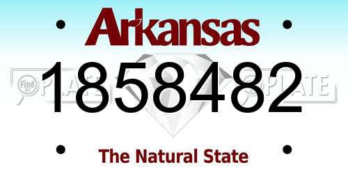 1858482 Arkansas License Plate