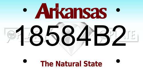 18584B2 Arkansas License Plate
