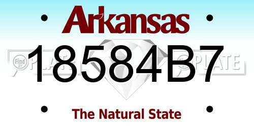 18584B7 Arkansas License Plate