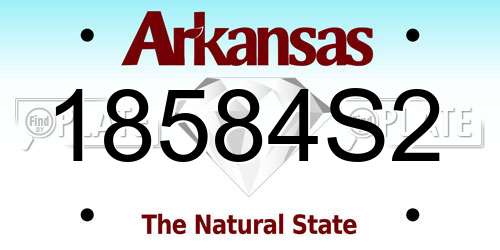 18584S2 Arkansas License Plate