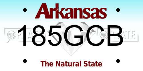 185GCB Arkansas License Plate