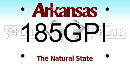 185GPI Arkansas License Plate
