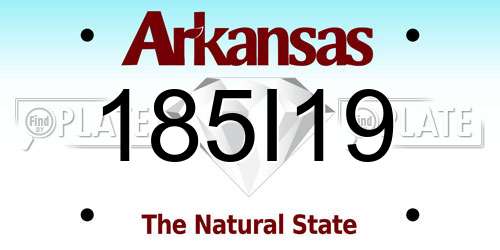 185I19 Arkansas License Plate