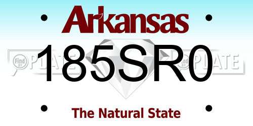 185SR0 Arkansas License Plate