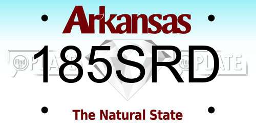 185SRD Arkansas License Plate