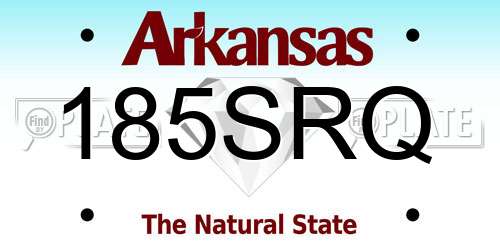 185SRQ Arkansas License Plate