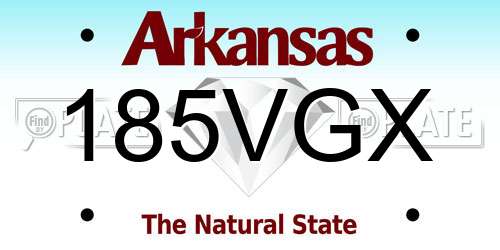 185VGX Arkansas License Plate