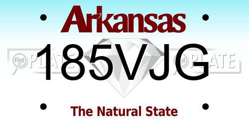 185VJG Arkansas License Plate
