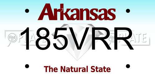 185VRR Arkansas License Plate