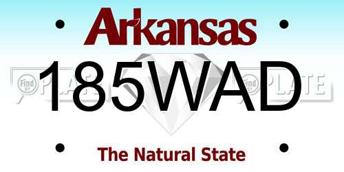 185WAD Arkansas License Plate