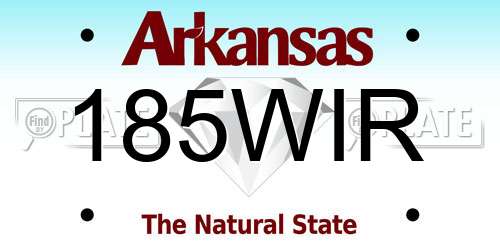 185WIR Arkansas License Plate