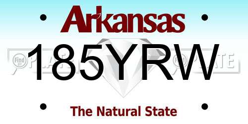 185YRW Arkansas License Plate