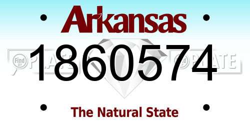 1860574 Arkansas License Plate