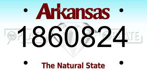 1860824 Arkansas License Plate