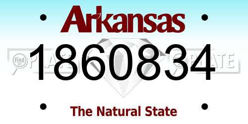 1860834 Arkansas License Plate