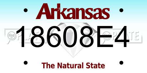 18608E4 Arkansas License Plate
