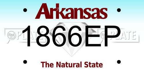 1866EP Arkansas License Plate