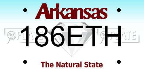 186ETH Arkansas License Plate