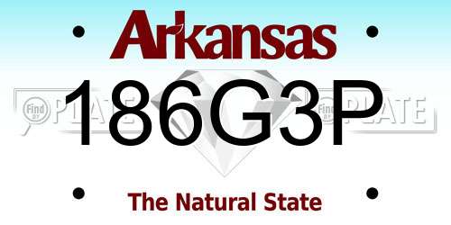 186G3P Arkansas License Plate