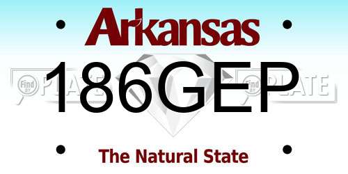 186GEP Arkansas License Plate