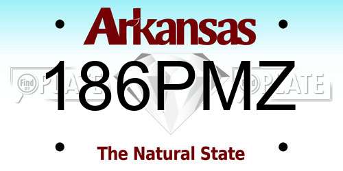 186PMZ Arkansas License Plate