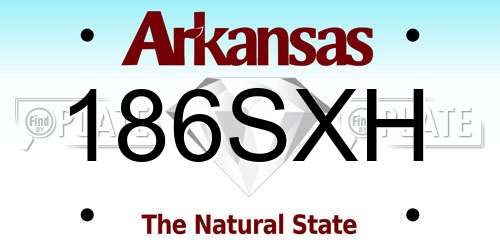 186SXH Arkansas License Plate