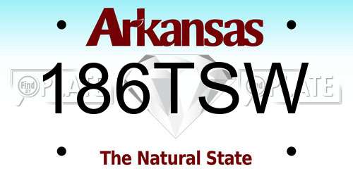 186TSW Arkansas License Plate