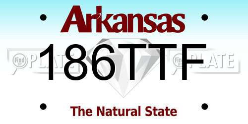 186TTF Arkansas License Plate