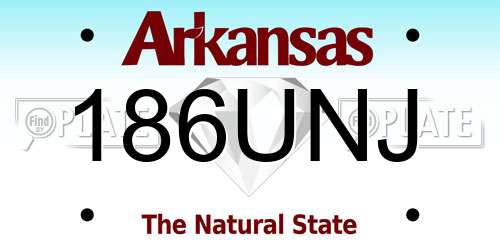 186UNJ Arkansas License Plate