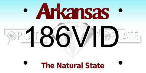 186VID Arkansas License Plate