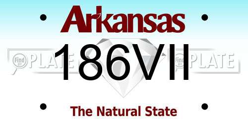 186VII Arkansas License Plate