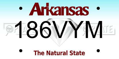186VYM Arkansas License Plate