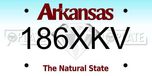 186XKV Arkansas License Plate