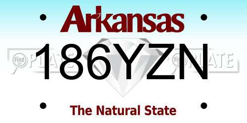 186YZN Arkansas License Plate