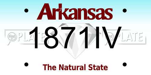 1871IV Arkansas License Plate